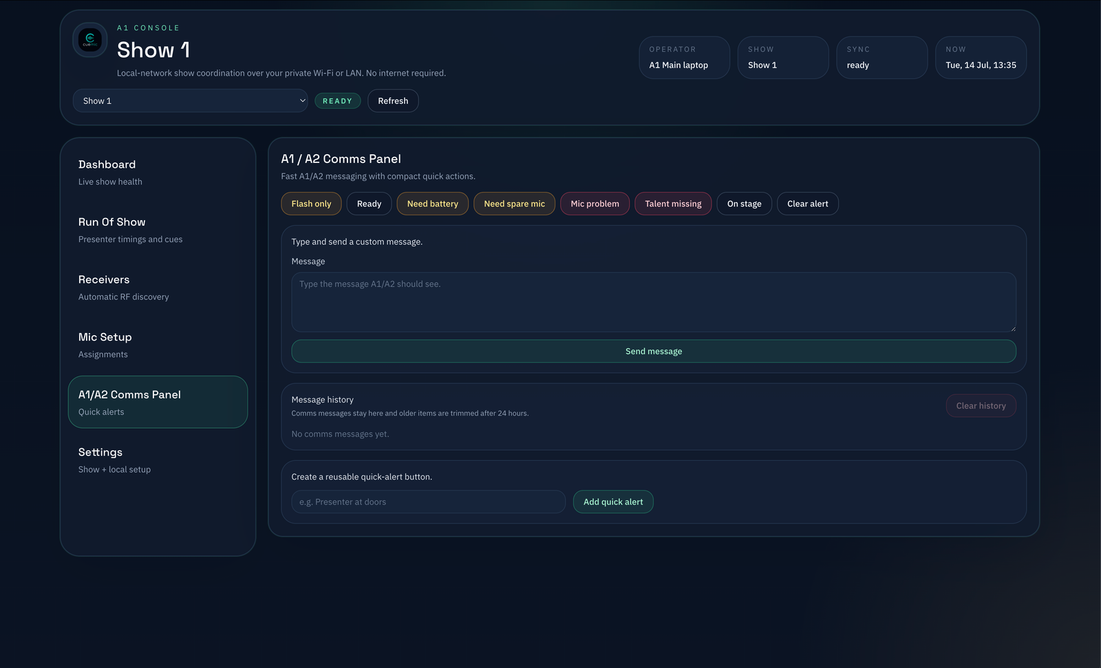 CueMic Host network join flow