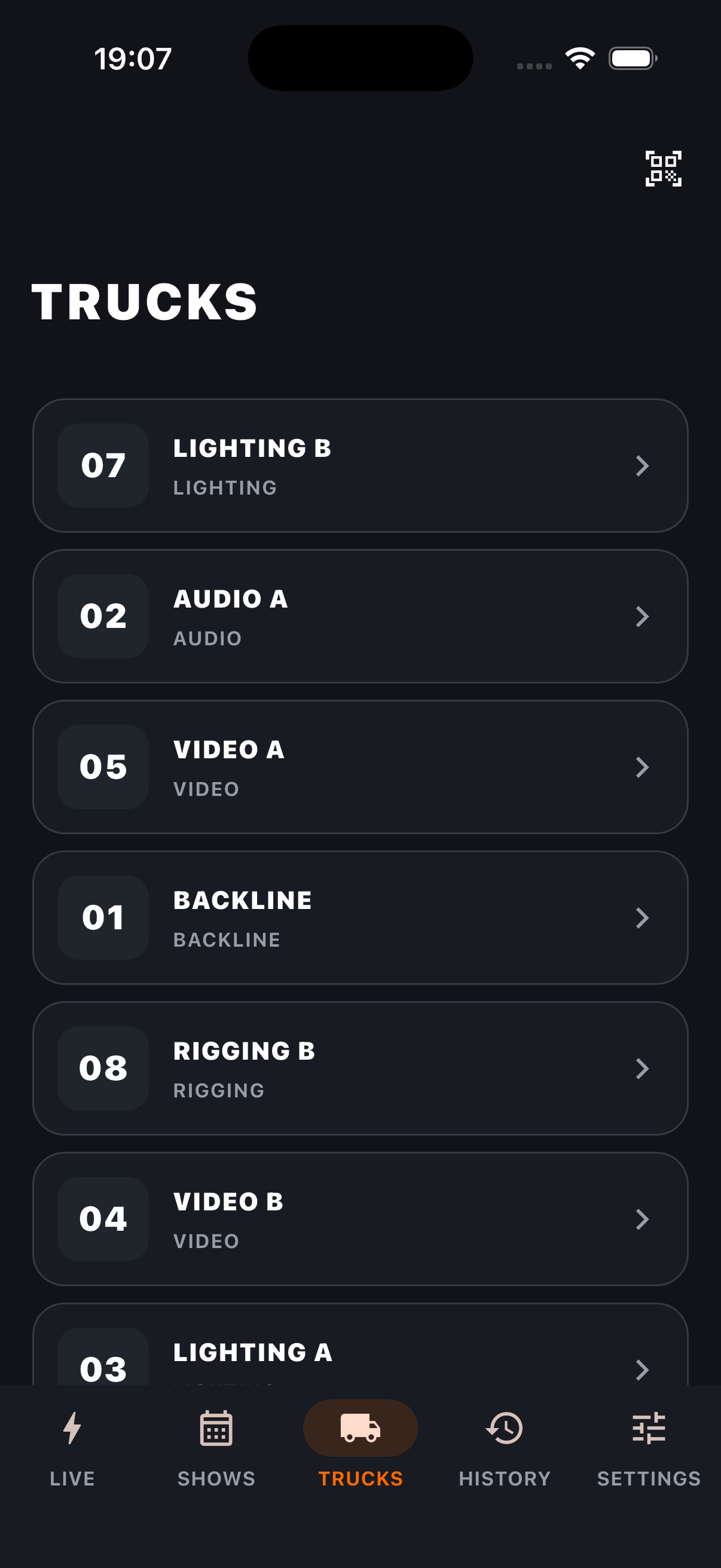 Dockline tour truck list